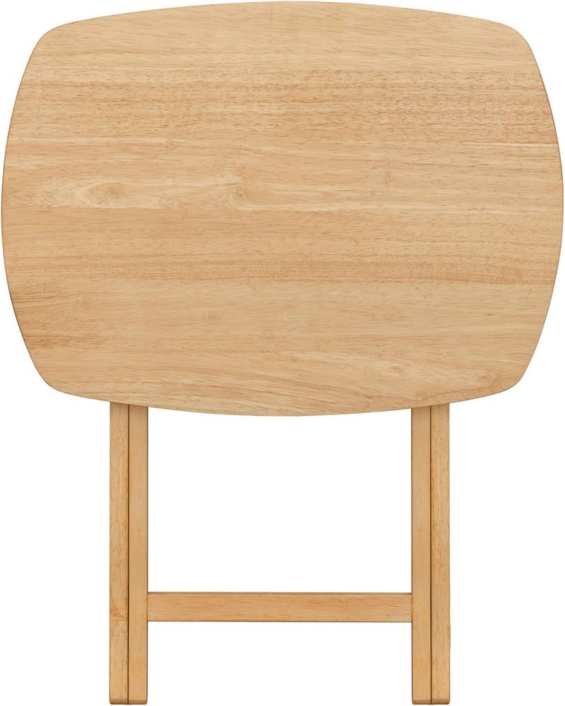 eHemco Oversized Hardwood Folding TV Tray Table for Dinner, Eating, 25.5 Inches, Natural - Image 5